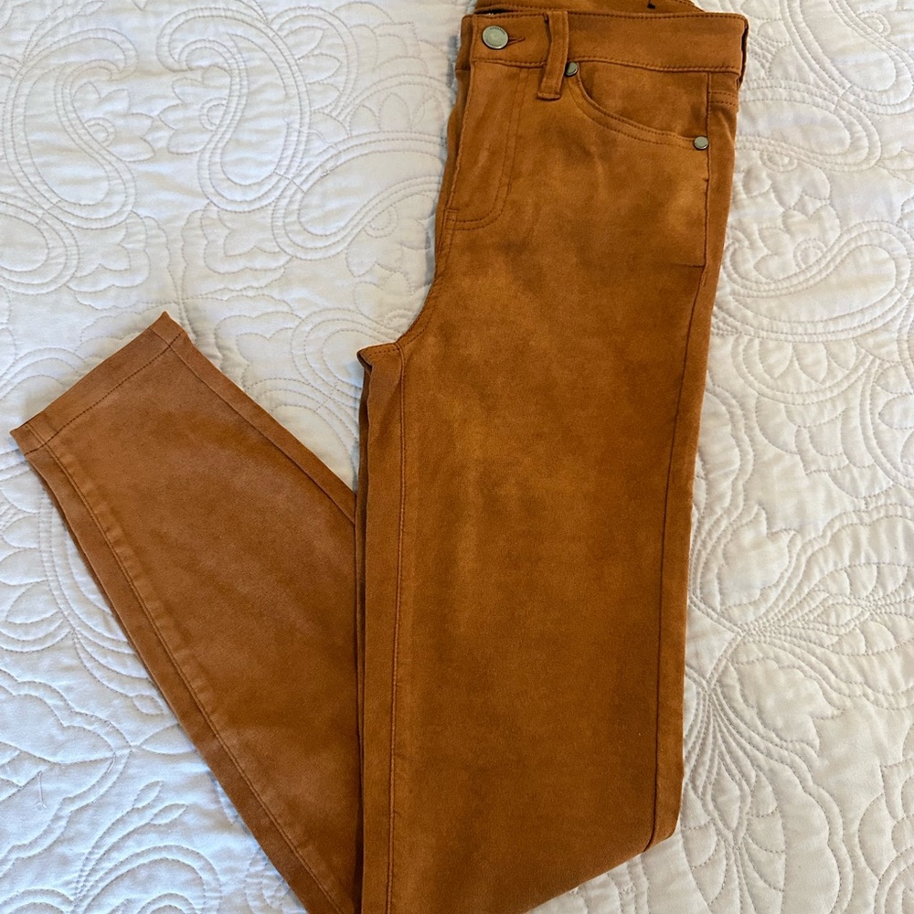 Brown Suede Skinny Jeans